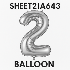 Silver Foil Number 2 Balloon