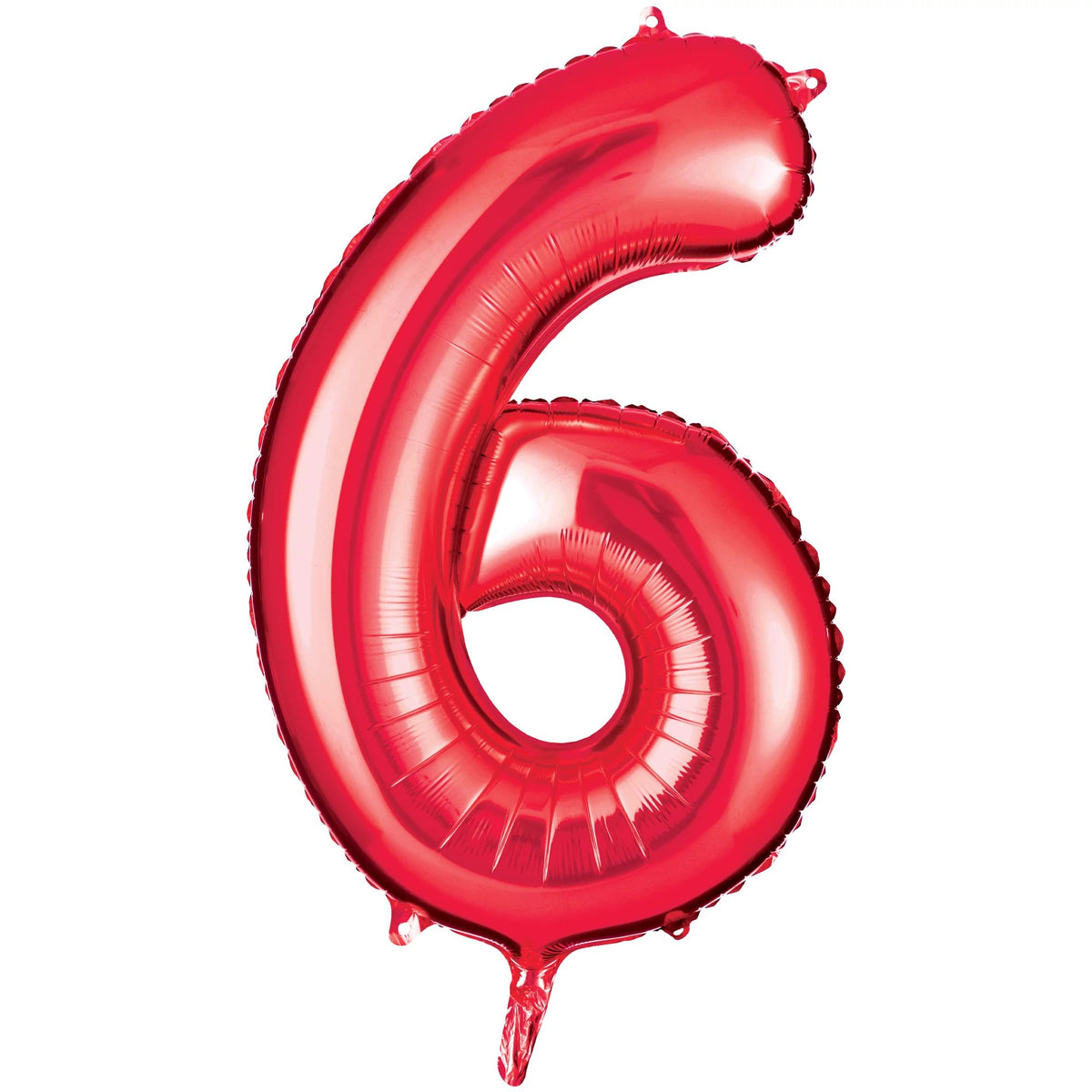 Red Number "6" Foil Balloon | 34"