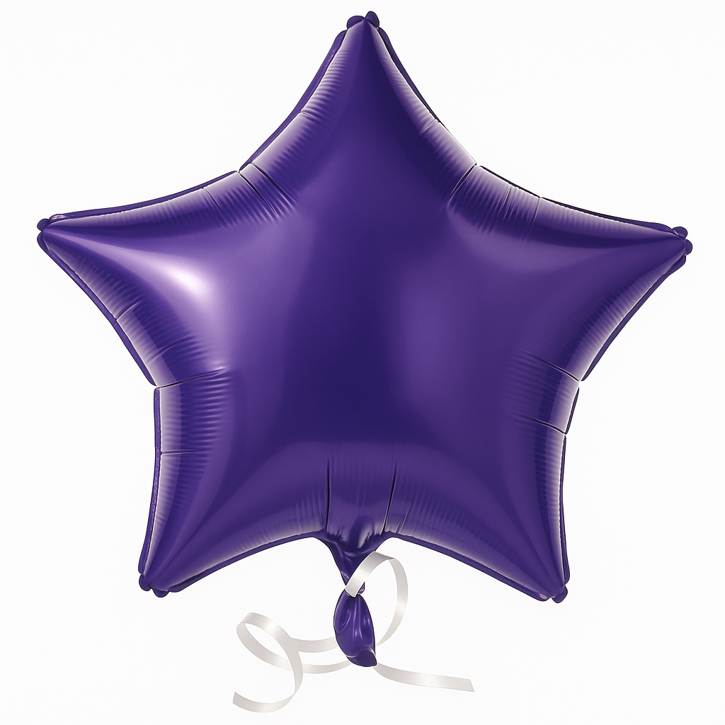 Purple Star Metallic Foil Balloon - 18 Inch