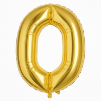 Metallic Gold Number "0" Foil Balloon | 16" Air-Filled