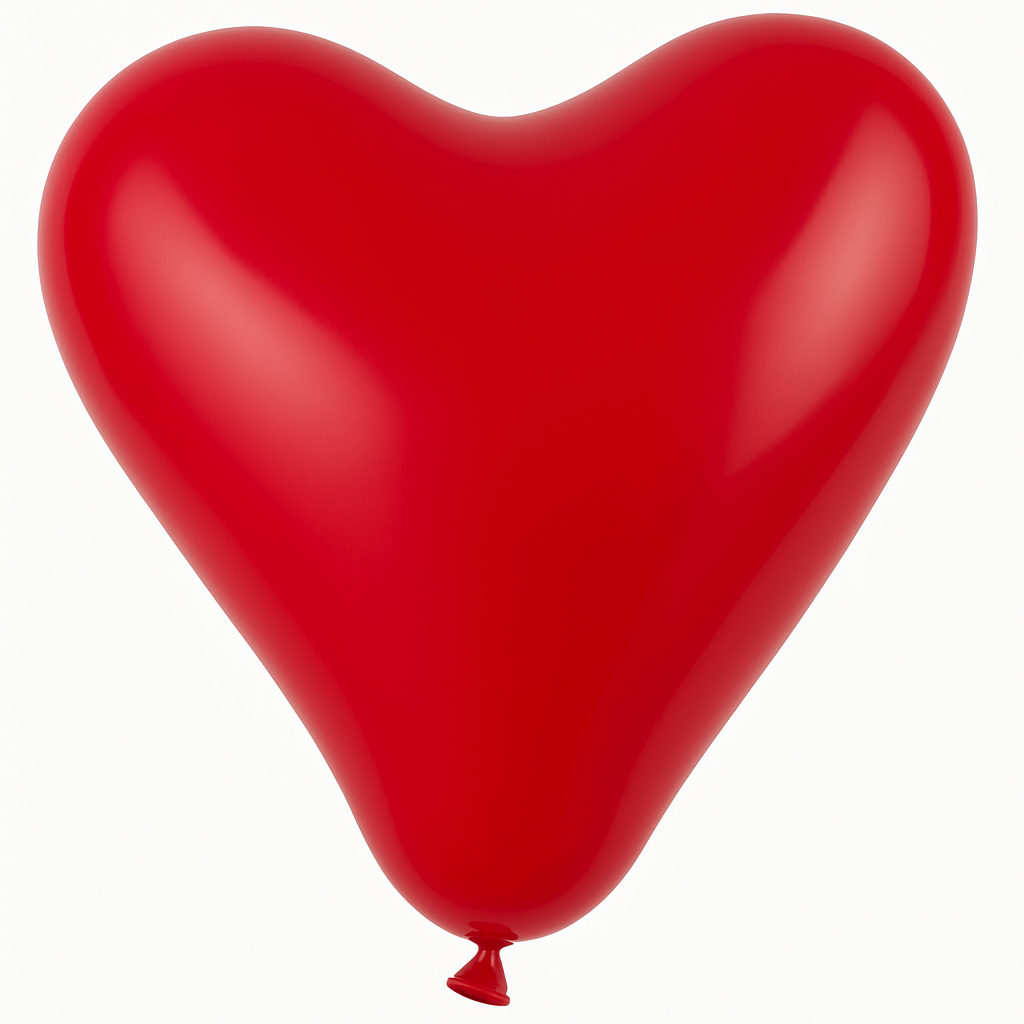 Red Heart-Shaped Latex Balloons, 12-Inch, 6-Pack