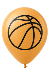 Basketball-Themed "Nothin' But Net" Latex Balloons - 12-Inch, 6-Pack