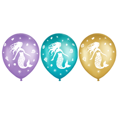 Enchanted Mermaid 12" Latex Balloons - Set of 3 Colors