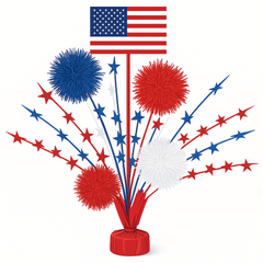 Patriotic Tinsel Burst Centerpiece