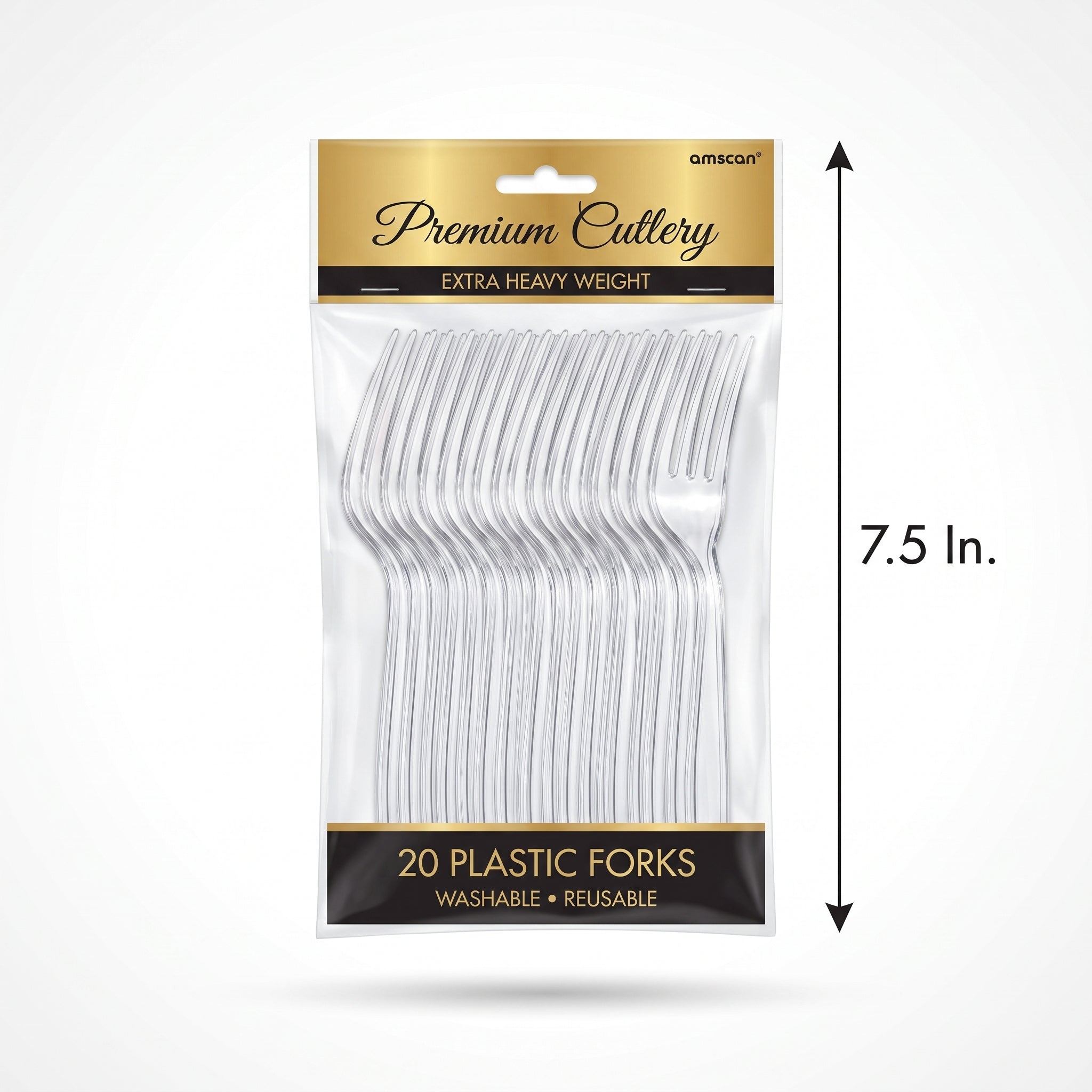 Premium Clear Plastic Forks - Extra Heavy Weight - 7.5 in.