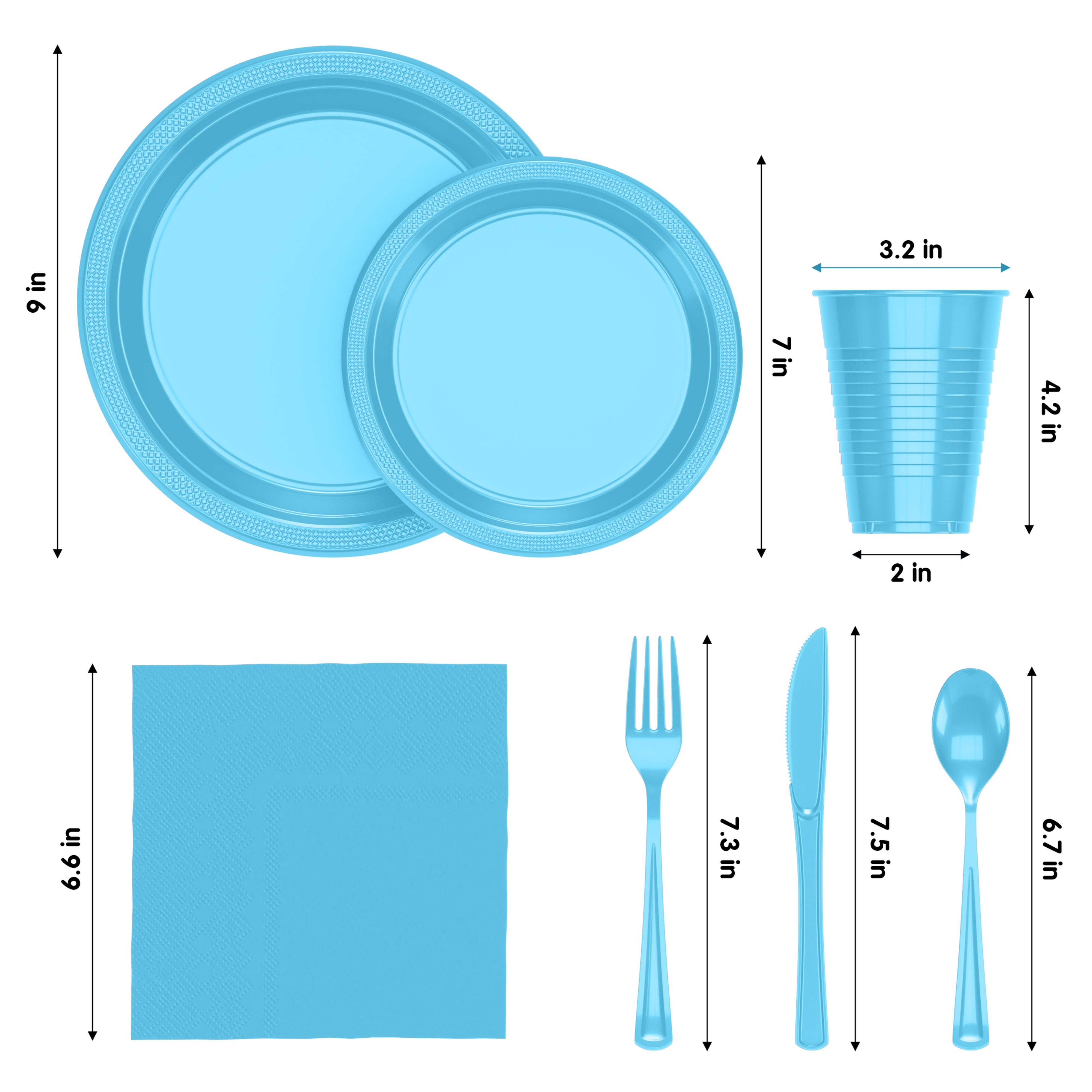 182 Piece Combo Set - Service For 26 - Light Blue