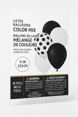 Celebrate in Style: 15-Pack White & Black Latex Balloons for Graduation