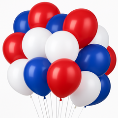 Patriotic 15-Piece Clear Mix Latex Balloons (11-Inch)