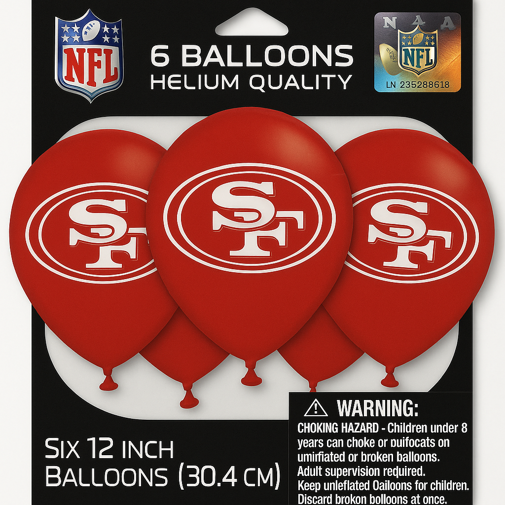 San Francisco 49ers 12" Printed Latex Balloons