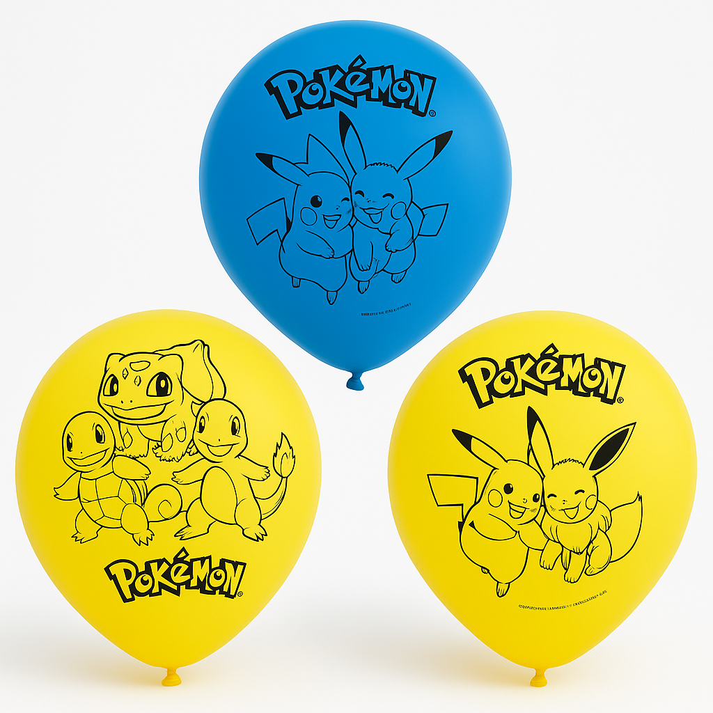 Pokemon Classic Latex Balloons - 12-inch, 6-Pack