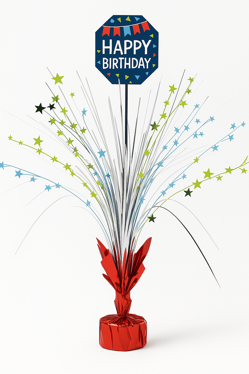 "A Reason to Celebrate" Birthday Tinsel Spray Centerpiece