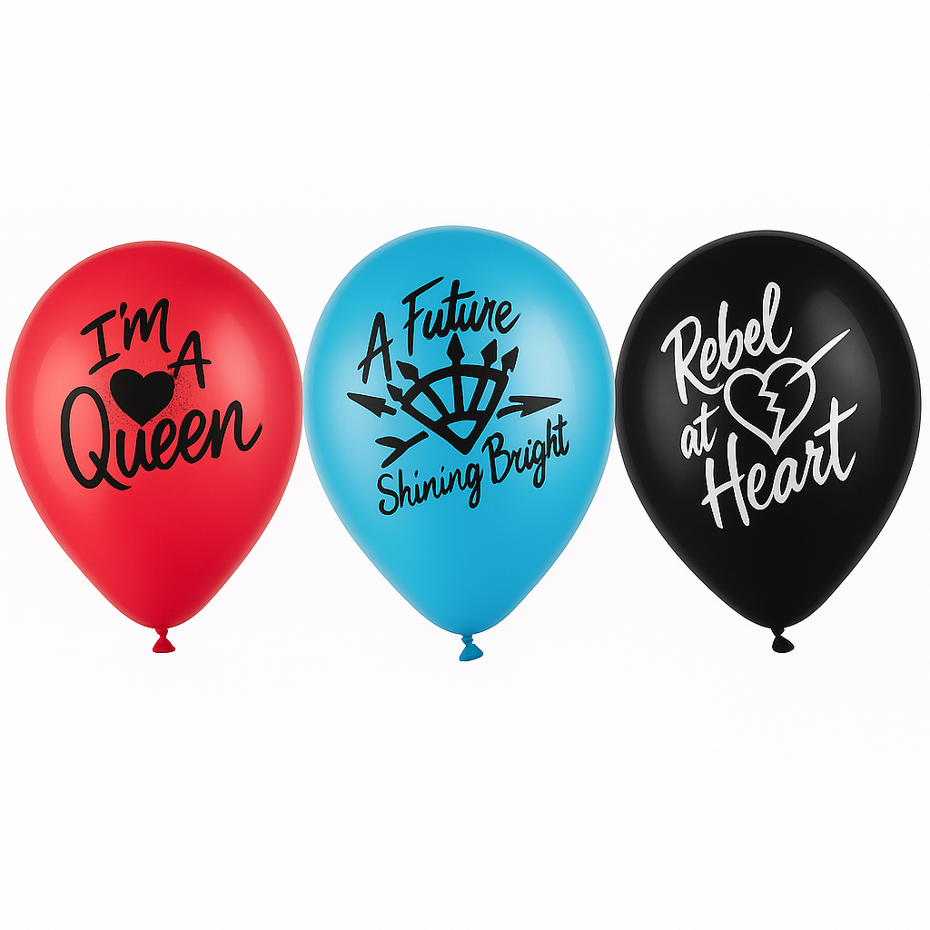 Disney Descendants 4 Latex Balloons, 12-Inch, 6-Pack for Kids Birthday Party