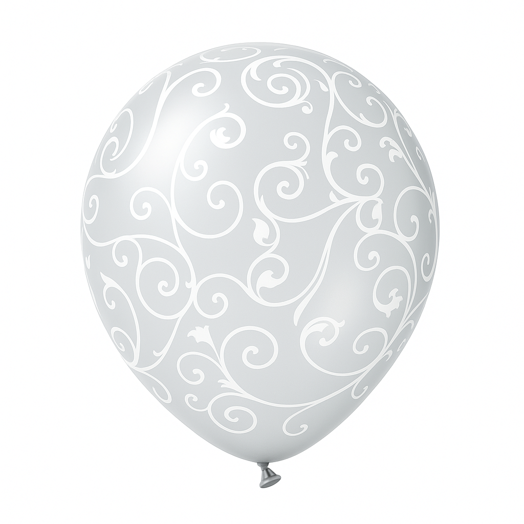 Elegant Filigree Clear Latex Balloons ‚Äì 12-Inch, Pack of 6
