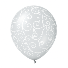 Elegant Filigree Clear Latex Balloons ‚Äì 12-Inch, Pack of 6