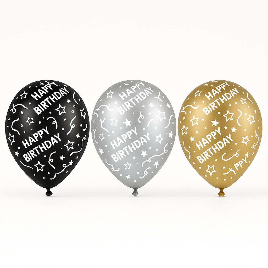 Elegant Celebration 12" Birthday Confetti Latex Balloons