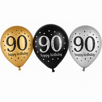 Sparkling Celebration 90th Birthday Latex Balloons - 12" | 15 Count