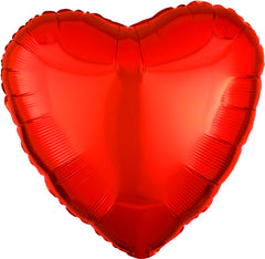 Metallic Orange Heart Foil Balloon - 18"