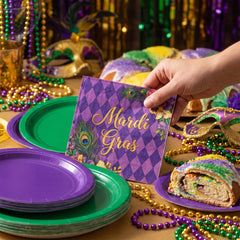 Mardi Gras Masquerade Luncheon Napkins - 6.5 In. X 6.5 In.