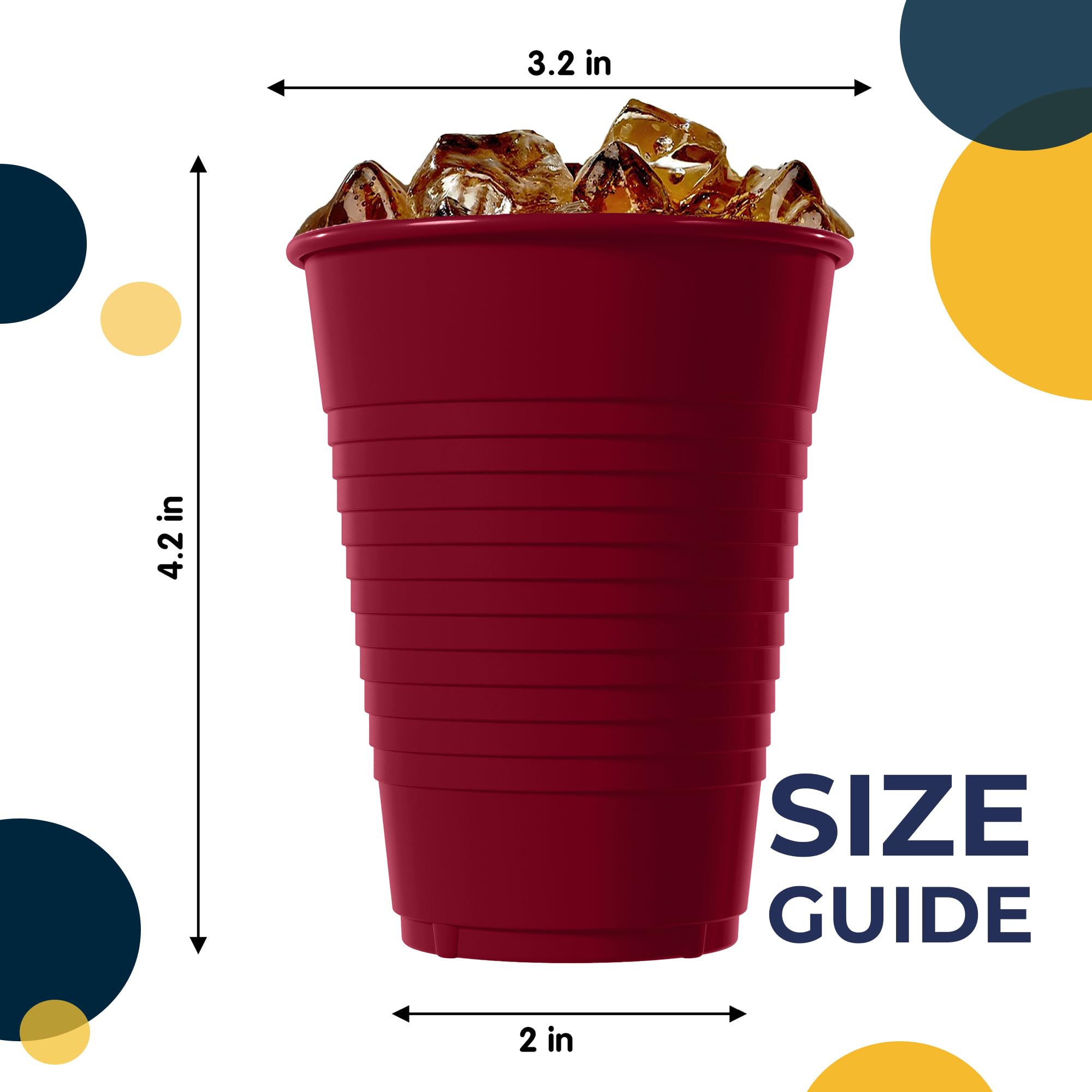 12 Oz. Burgundy Plastic Cups | Case of 600