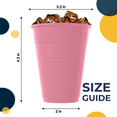 12 Oz. Pink Plastic Cups | Case of 600