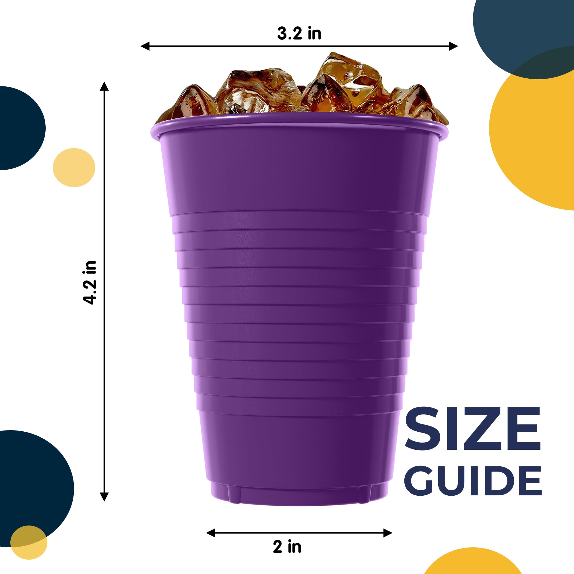 12 Oz. Purple Plastic Cups | 50 Count