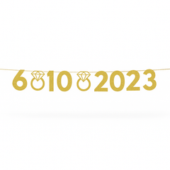 Customizable Glitter Gold Wedding Banner Kit