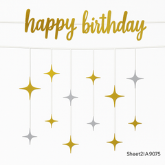 Metallic Gold and Silver Birthday Banner Set