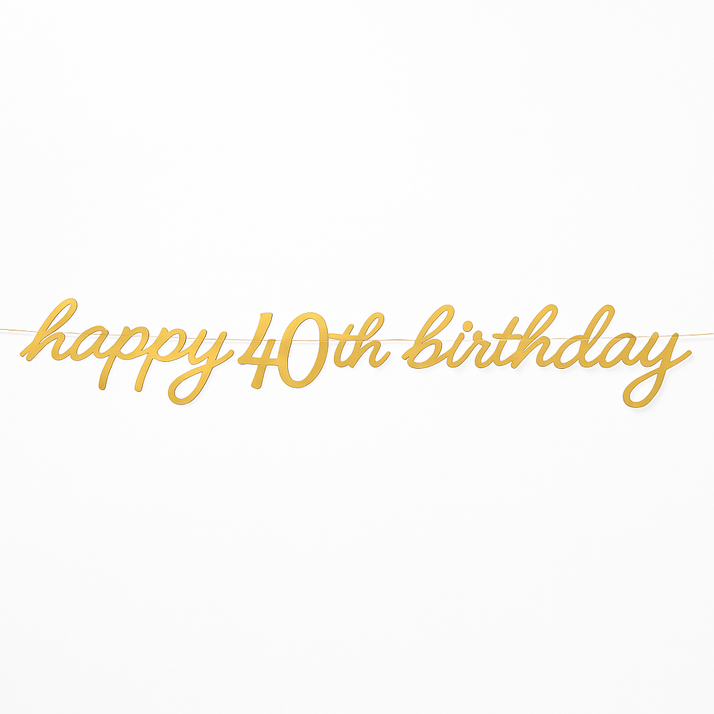 Golden Age 40th Birthday Letter Banner Decoration