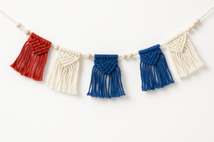 Patriotic Macrame Pennant Banner
