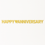 Gold Happy Anniversary Letter Banner