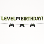 Level Up Birthday Banner Kit with Game Controller Design