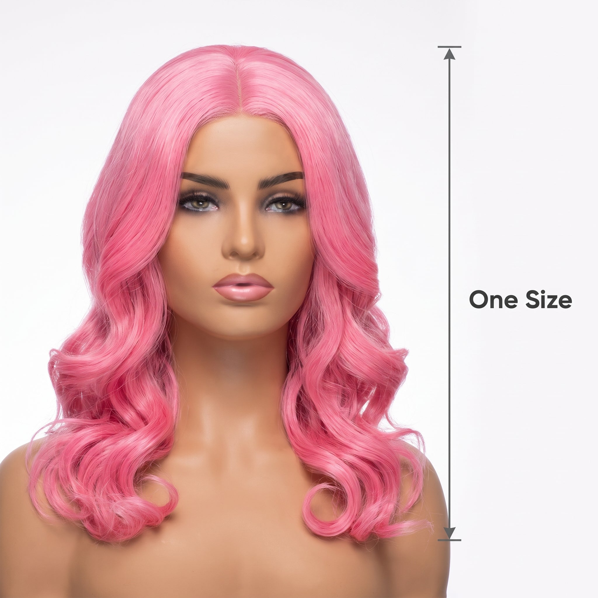 Chic Bright Pink Body Wave Wig