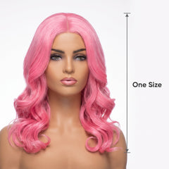 Chic Bright Pink Body Wave Wig