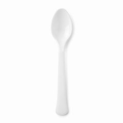 Frosty White Plastic Spoon - Solid Color Cutlery - 7.5 in.