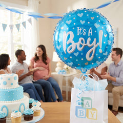 "It's a Boy!" Heart & Dots Foil Balloon - 18in