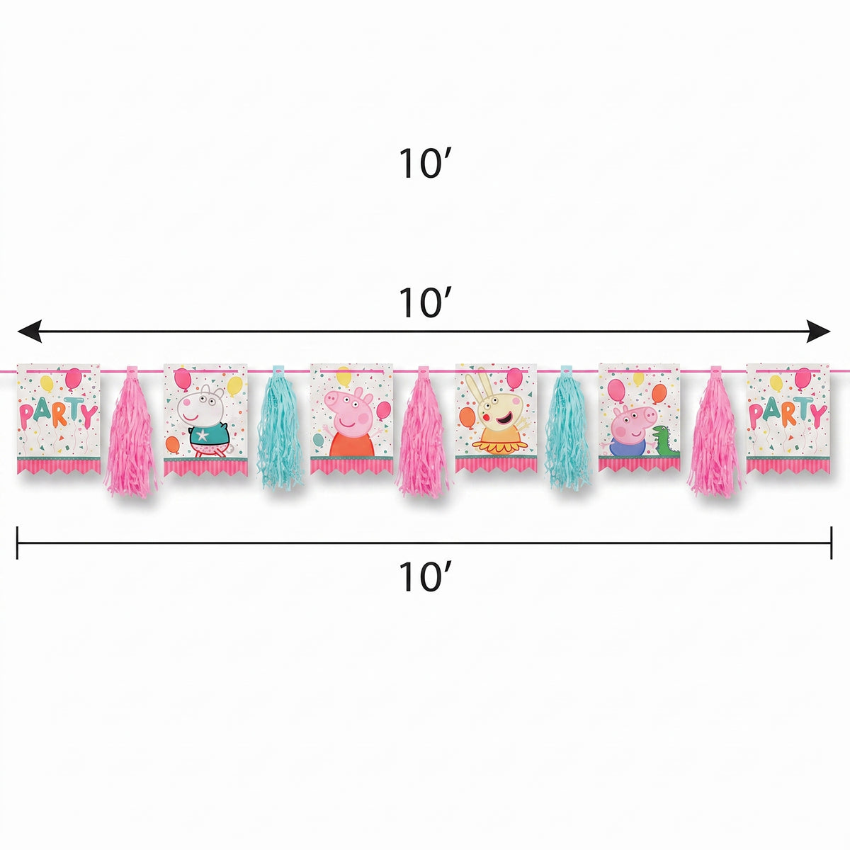 Peppa Pig Confetti Tassel Garland Decoration for Kids