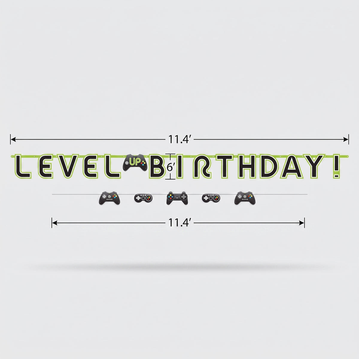 Level Up Birthday Banner Kit with Game Controller Design