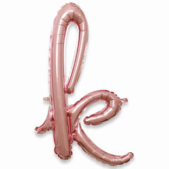 Rose Gold Script Letter 'K' Foil Balloon - 8-Inch Air-Filled