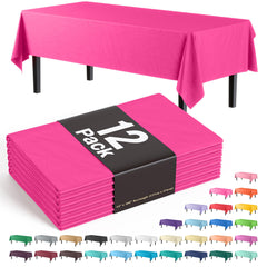 Cerise Plastic Table Covers | 12 Pack