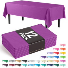 Magenta Plastic Table Covers | 12 Pack