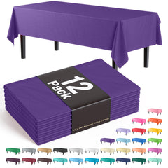 Premium Purple Plastic Table Covers | 12 Pack