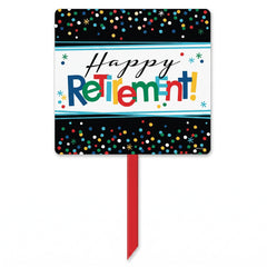 Colorful "Happy Retirement" Yard Sign with Sturdy Stake