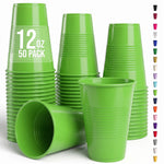 12 Oz. Lime Green Plastic Cups | 50 Count