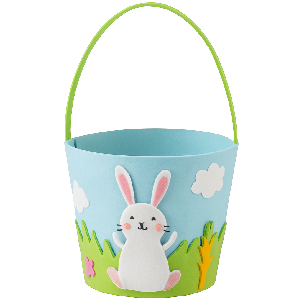 Charming Easter Bunny Felt Basket