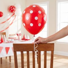 Red & White Polka Dot 12" Latex Balloons