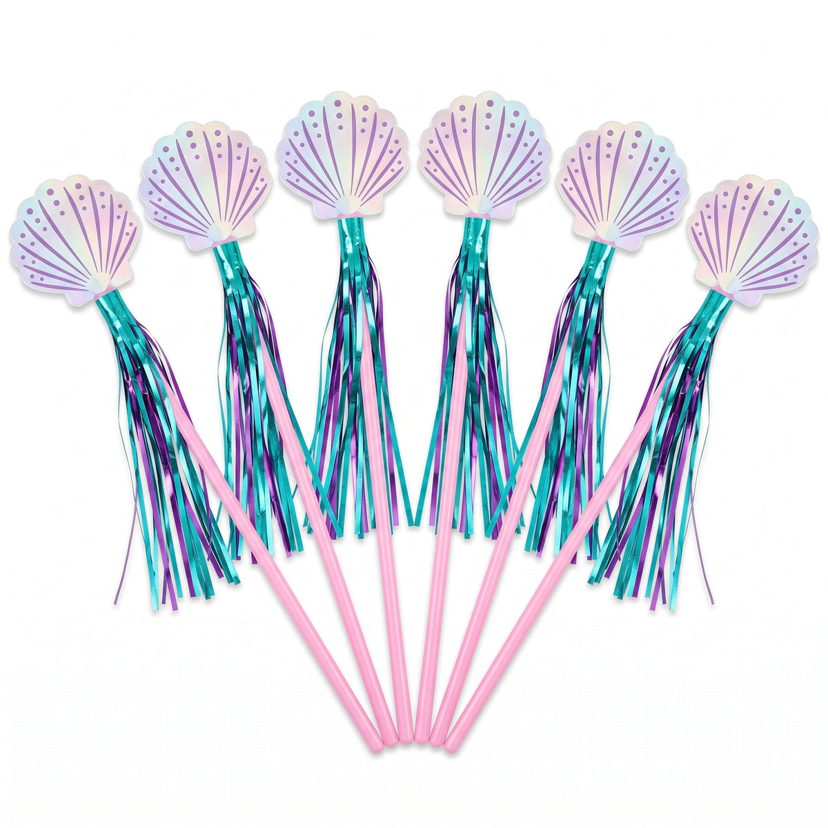 Shimmering Mermaid Seashell Party Wands - 6 Pack