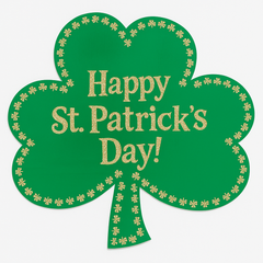 St. Patrick's Day Glitter Shamrock Wall Cutout Decoration, 16-Inch