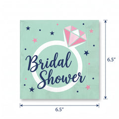 Mint Bridal Shower Luncheon Napkins - 6.5 In. x 6.5 In.