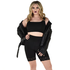 Plus Size Lace Trim Halloween Bike Shorts
