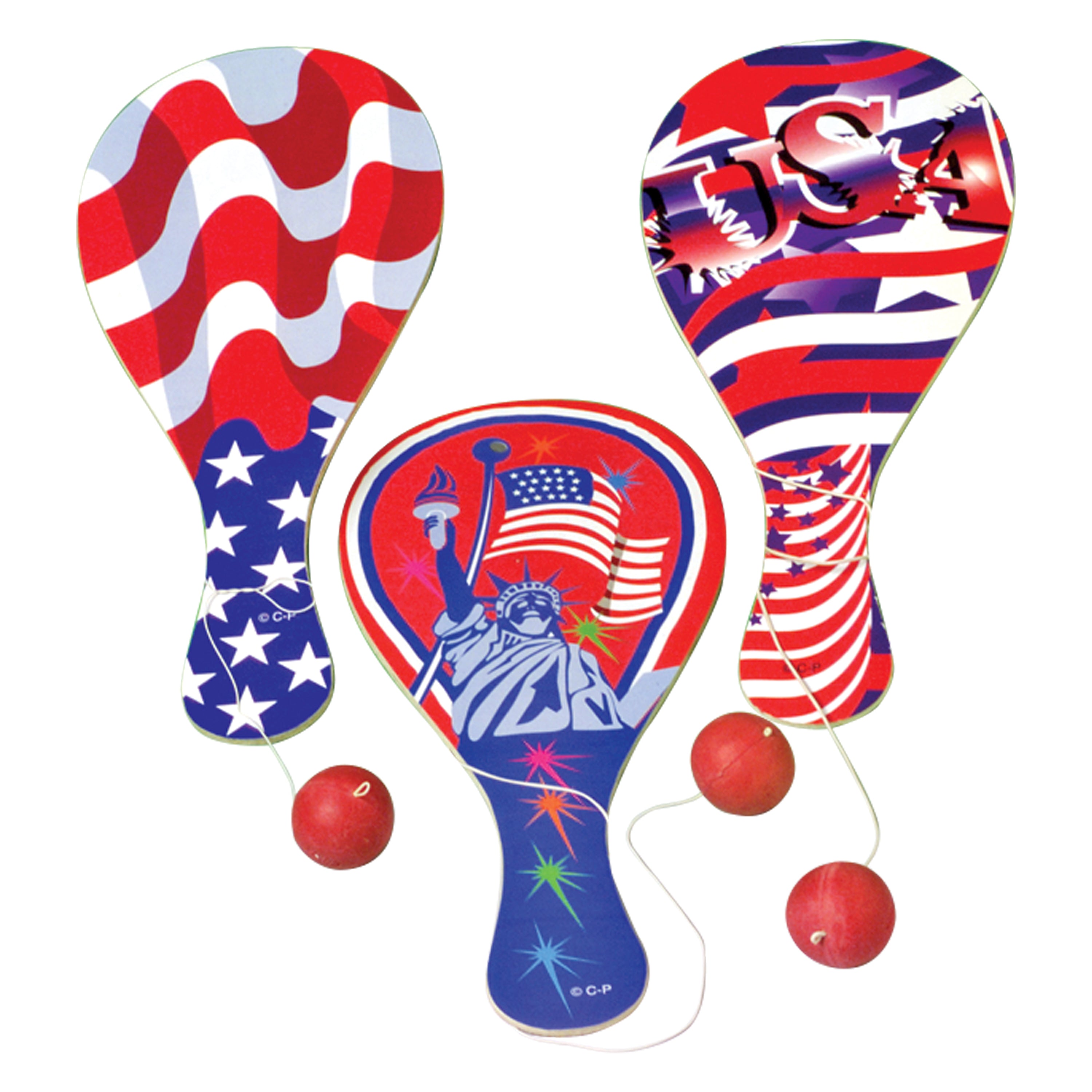 Patriotic Paddle Balls